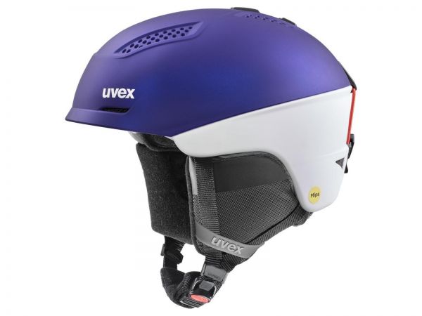 Uvex Ultra MIPS skihelmet, purple bash/white matt
