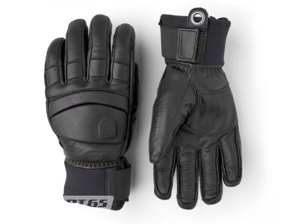 Hestra Skihandschuh Leather Fall Line 5 Finger, black/black