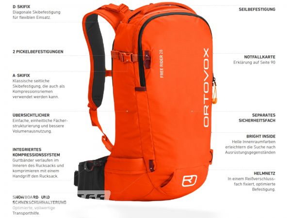 Ortovox FREE RIDER 28 backpack, black raven