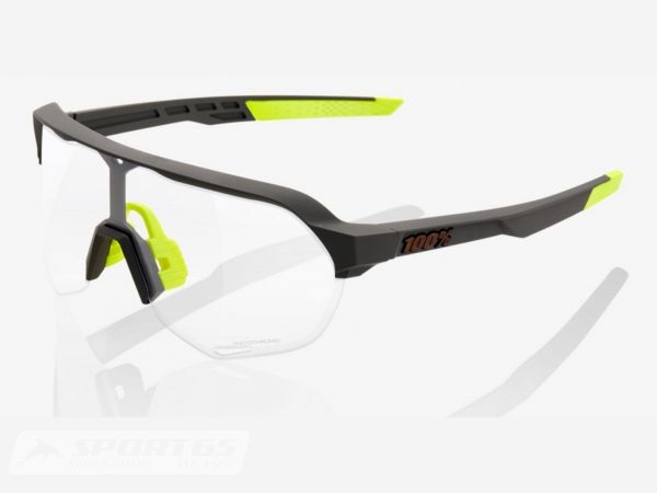 100% S2 bikeglasses, Soft Tact Grey Matte, Photochromatic Lens