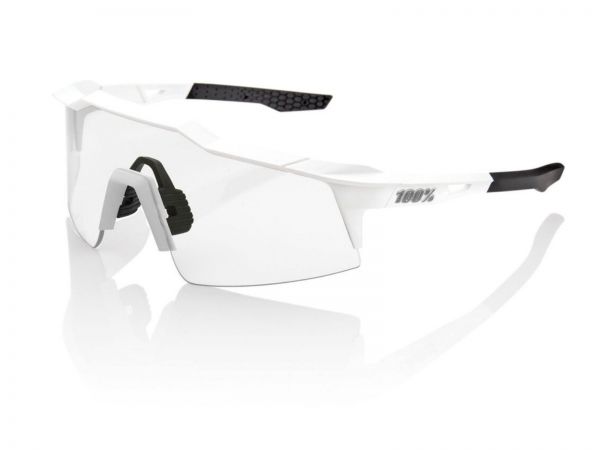 100% SPEEDCRAFT SL Bikebrille, Matte white, Hiper silver mirror