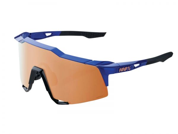 100% SPEEDCRAFT Bikebrille, Gloss Cobalt Blue, Hiper copper mirror