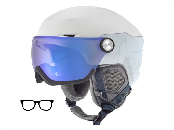 Bollé V-RYFT PURE Visorskihelmet, pearl matte, photochrome blue visor