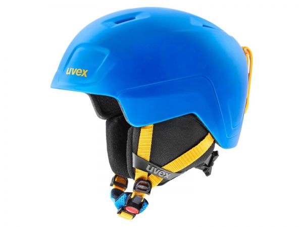 Uvex Heyya Pro Kinder-Skihelm, blue/yellow mat