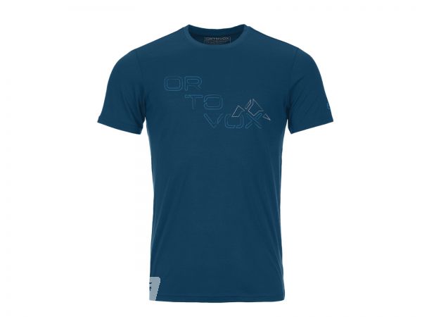 Ortovox Merino 185 TANGRAM LOGO T-Shirt, Men, petrol blue