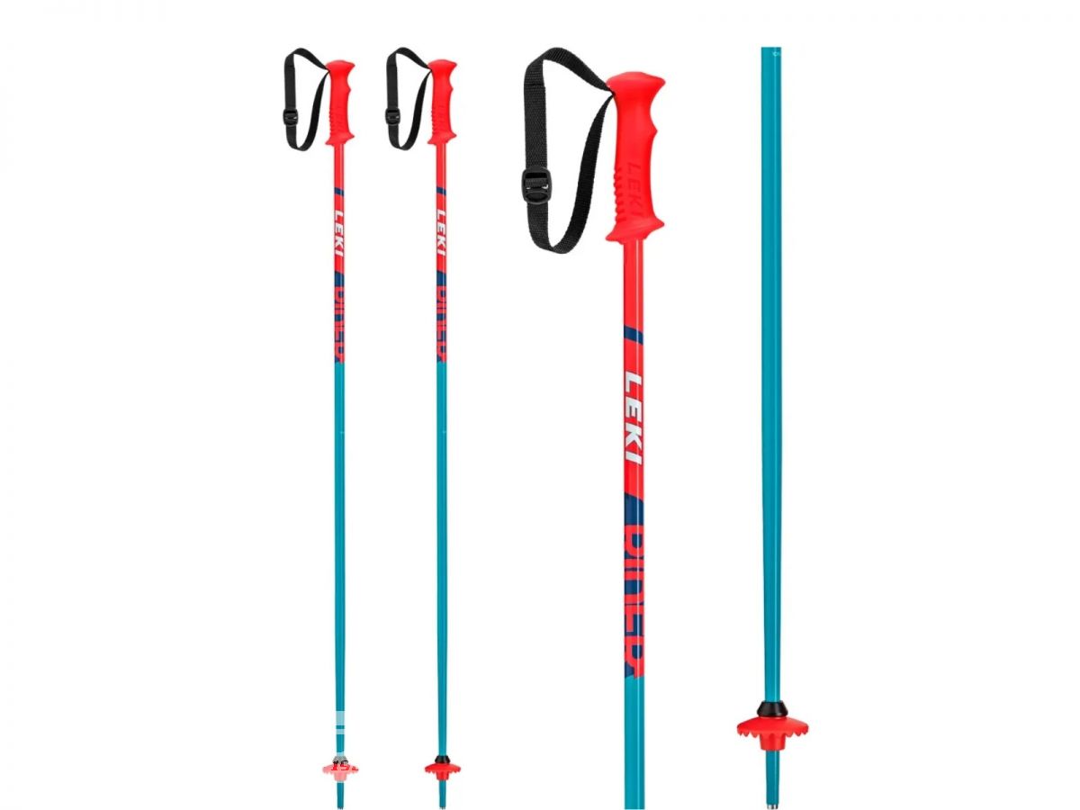 Leki Kinder Alpin-Ski-Stocke Skistocke Rider WIntersport blau rot